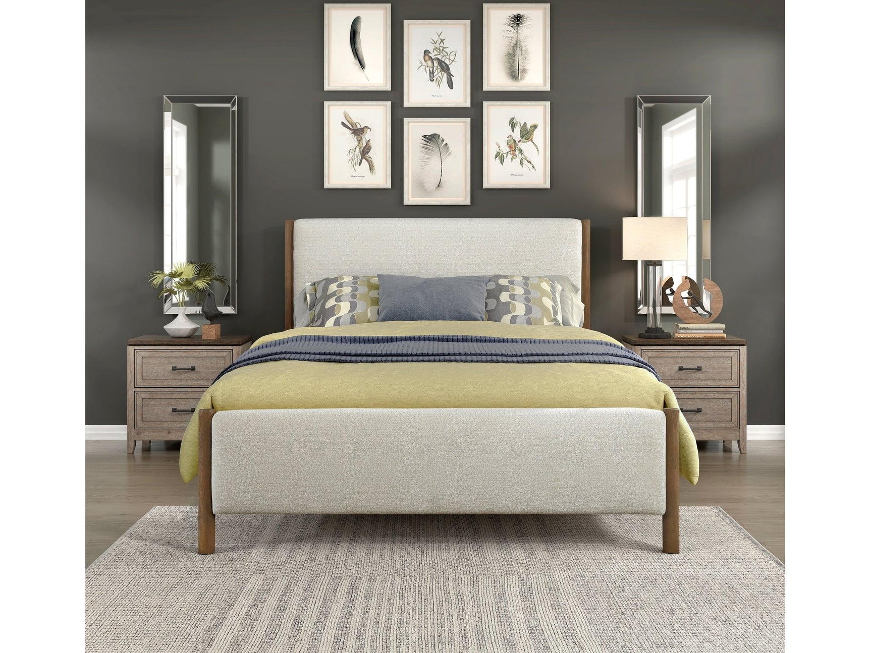 Julian Beige Queen Platform Bed - Ornate Home
