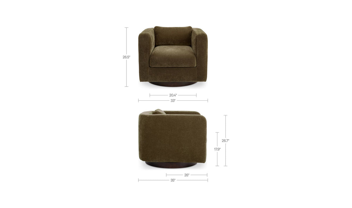 Julian Cedar Green Swivel Chair - Ornate Home