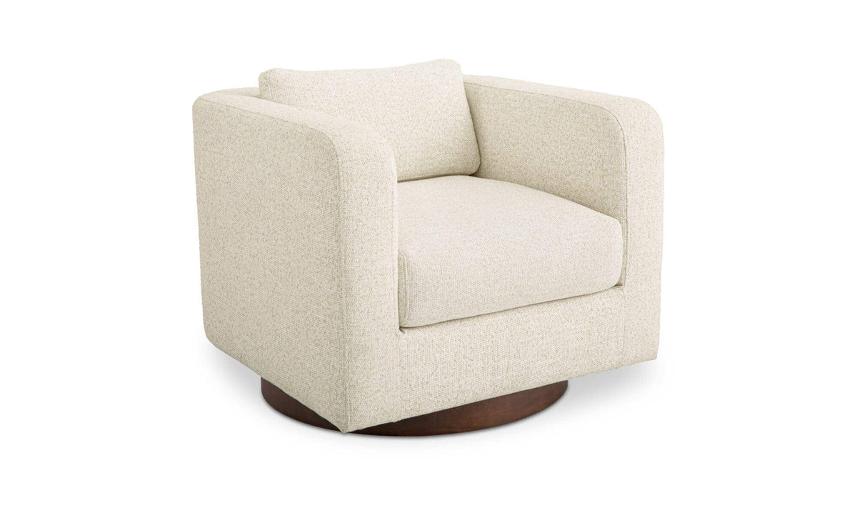 Julian Textured Oat Swivel Chair - Ornate Home