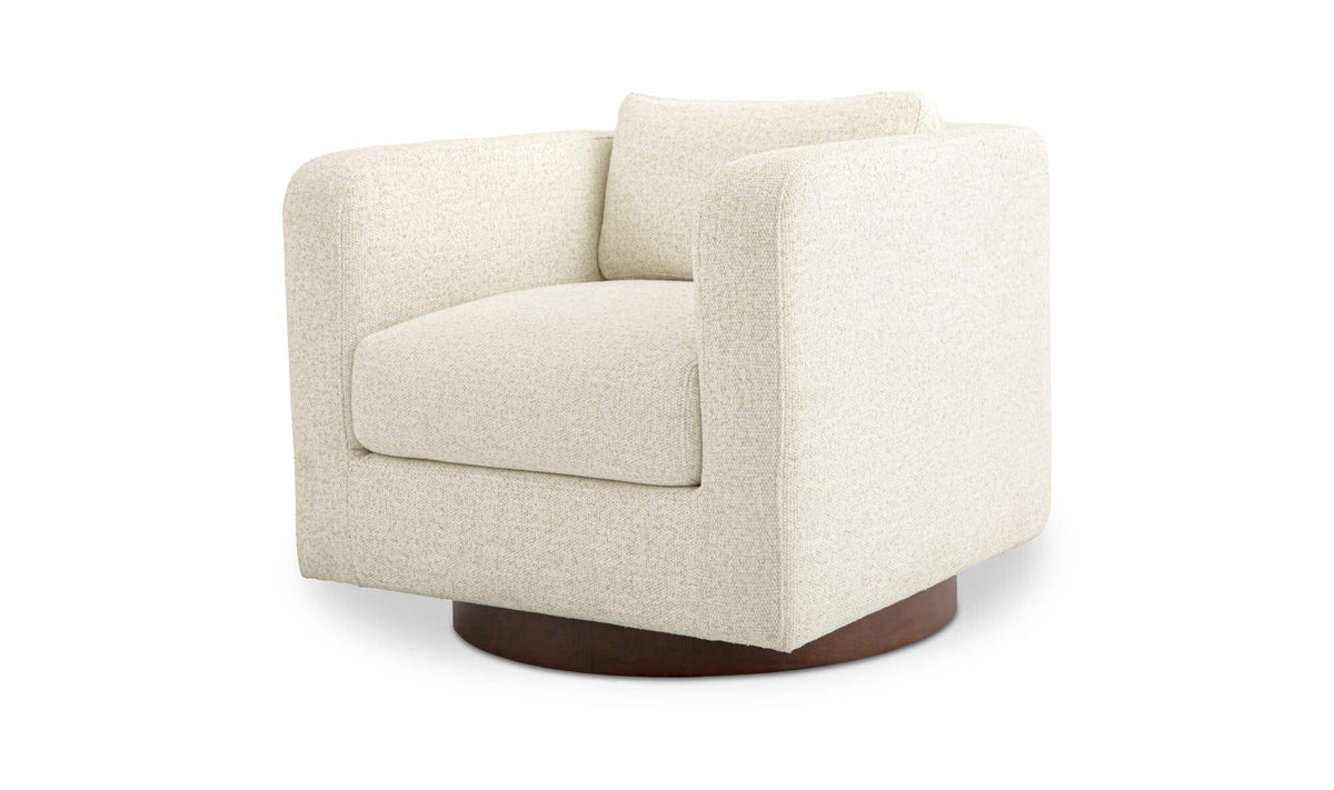 Julian Textured Oat Swivel Chair - Ornate Home