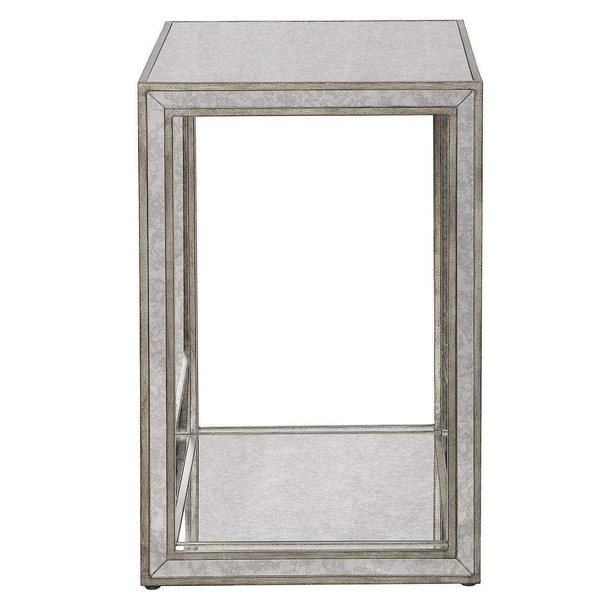 Julie Silver Mirrored End Table - Ornate Home