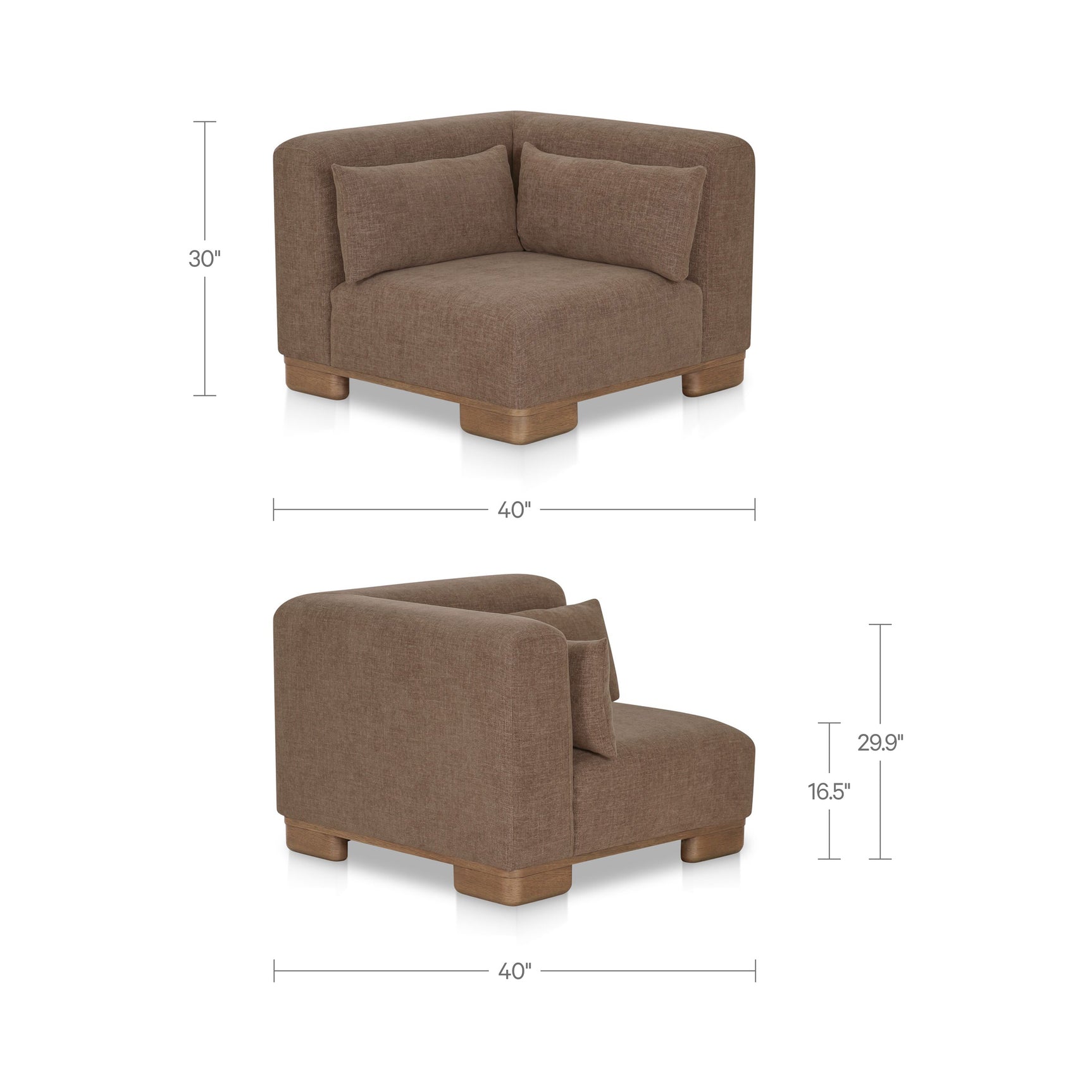 June Dark Brown Corner Chair - Ornate Home