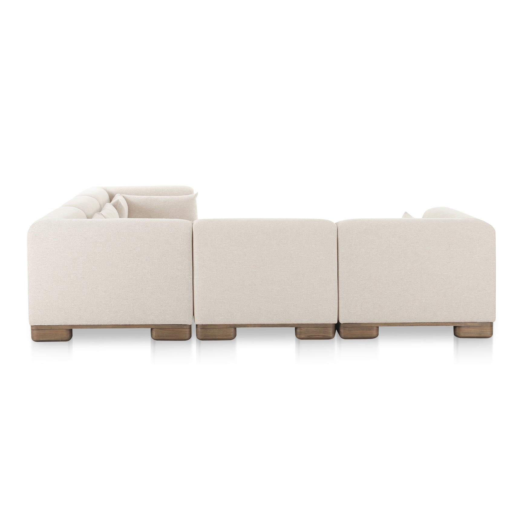 June Oatmeal Classic L Shaped Modular Sectional - Ornate Home