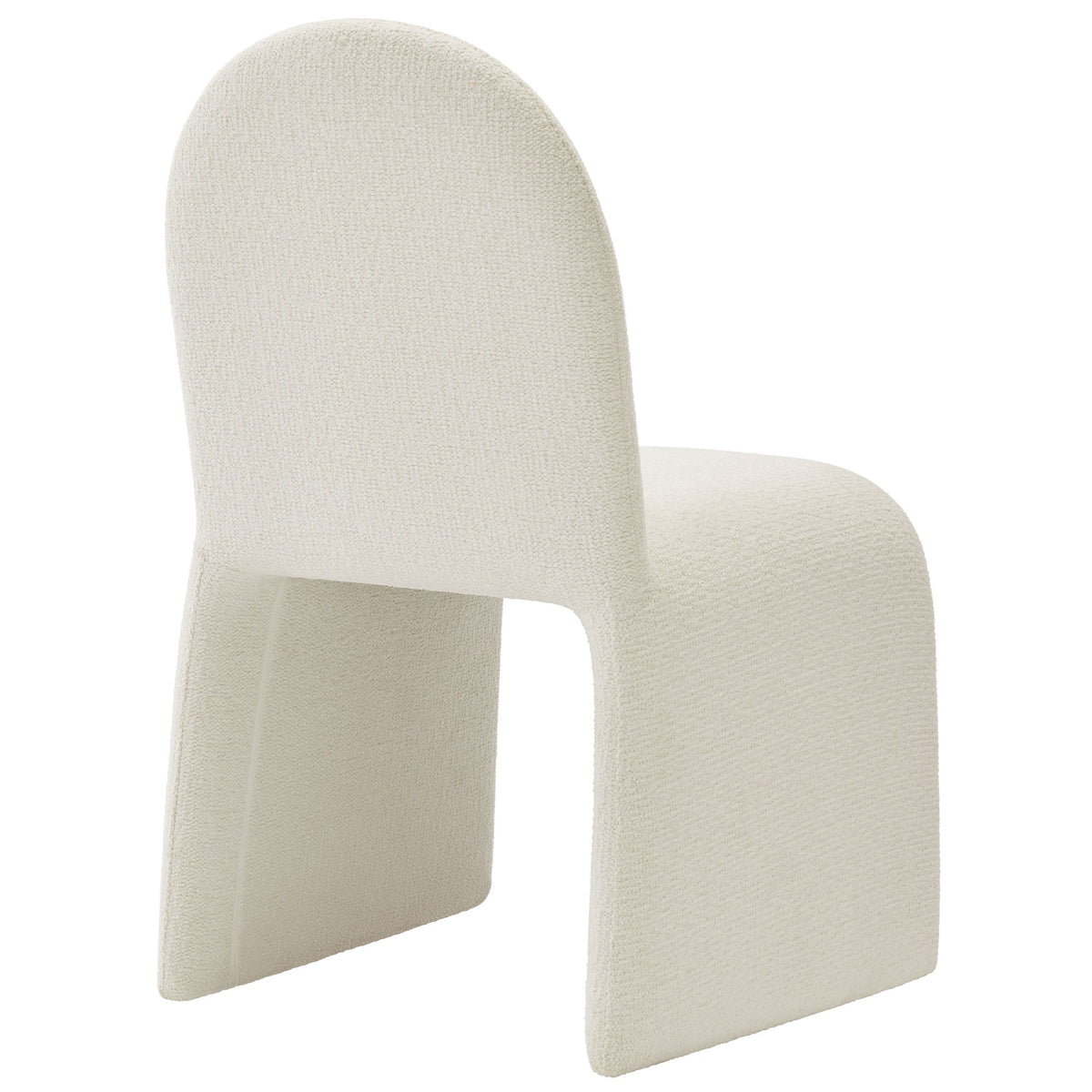 Junia Cream Boucle Upholstered Arch Armless Dining Chair - Ornate Home
