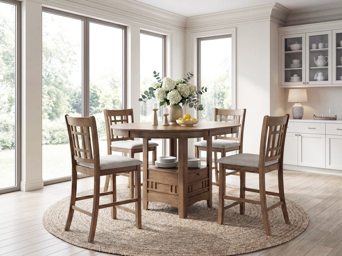 Junipero Beige Counter Height Chair - Ornate Home
