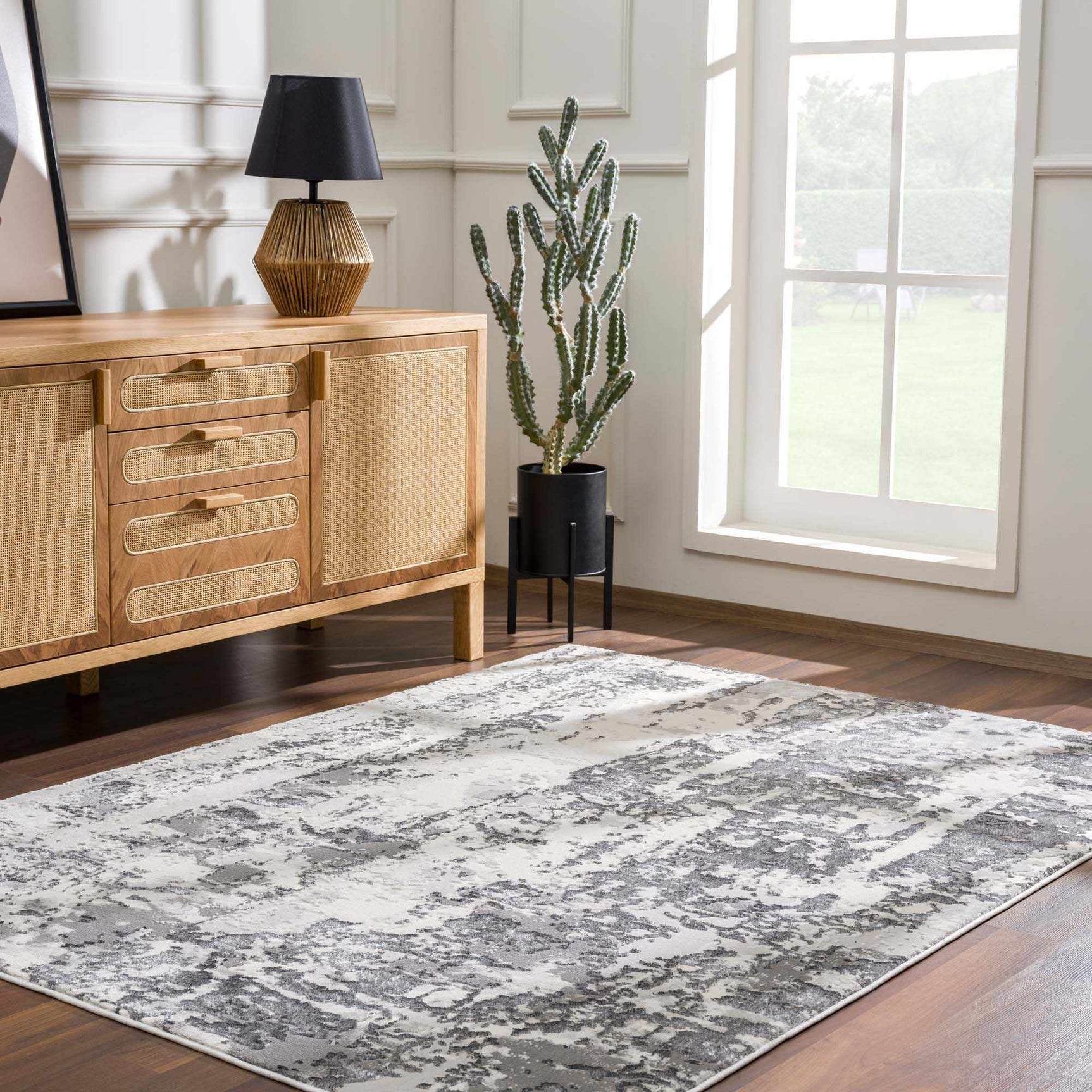 Junko Gray & Blue Marble Area Rug - Clearance - Ornate Home