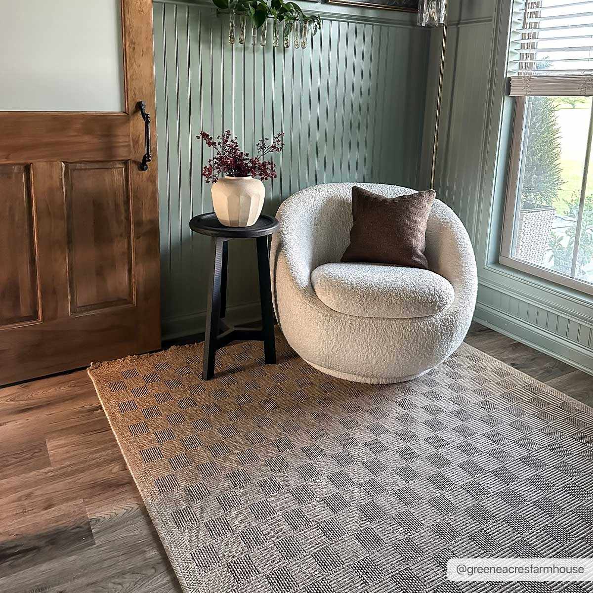 Jurek Beige & Brown Checkered Outdoor Area Rug - Ornate Home