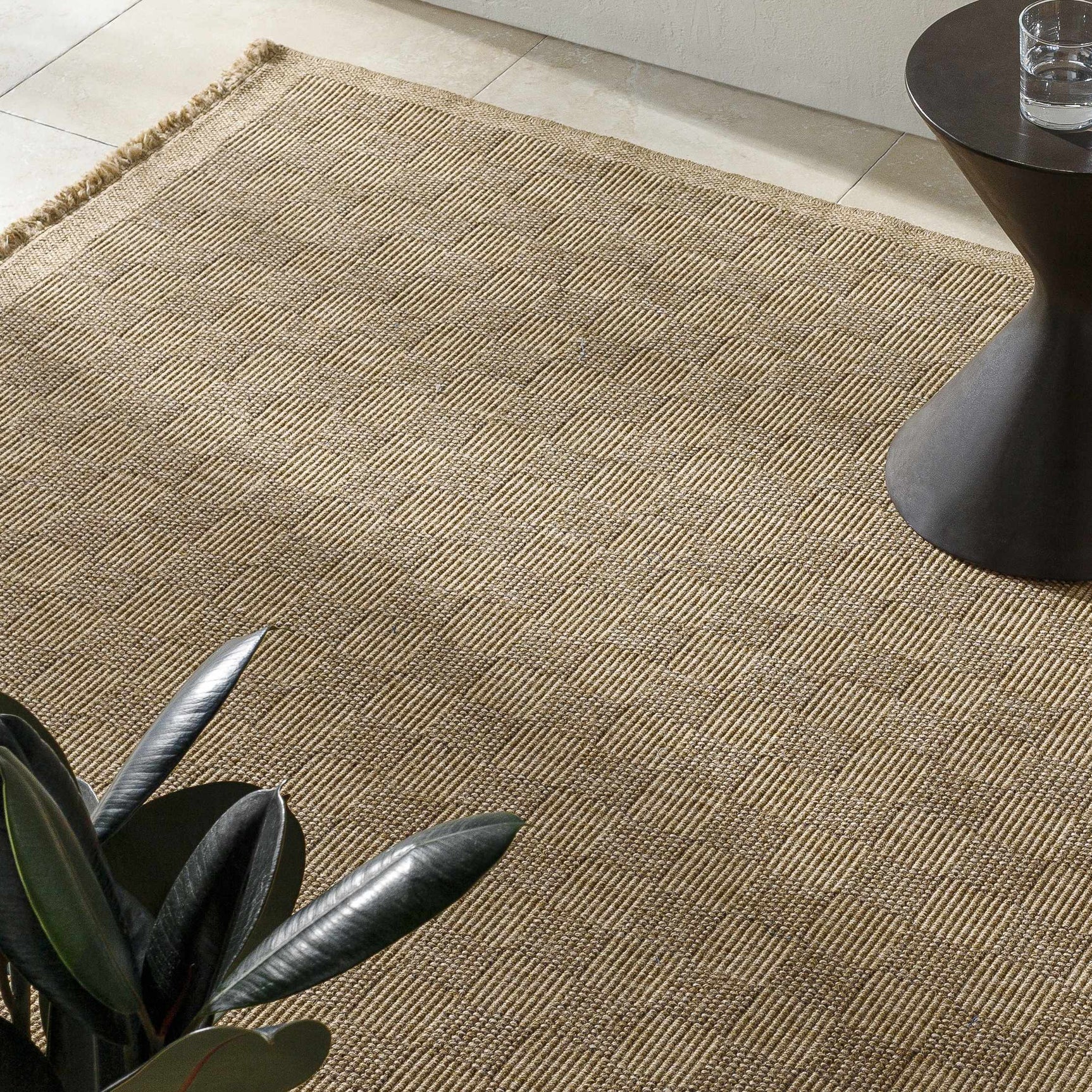 Jurek Beige Checkered Outdoor Area Rug - Ornate Home