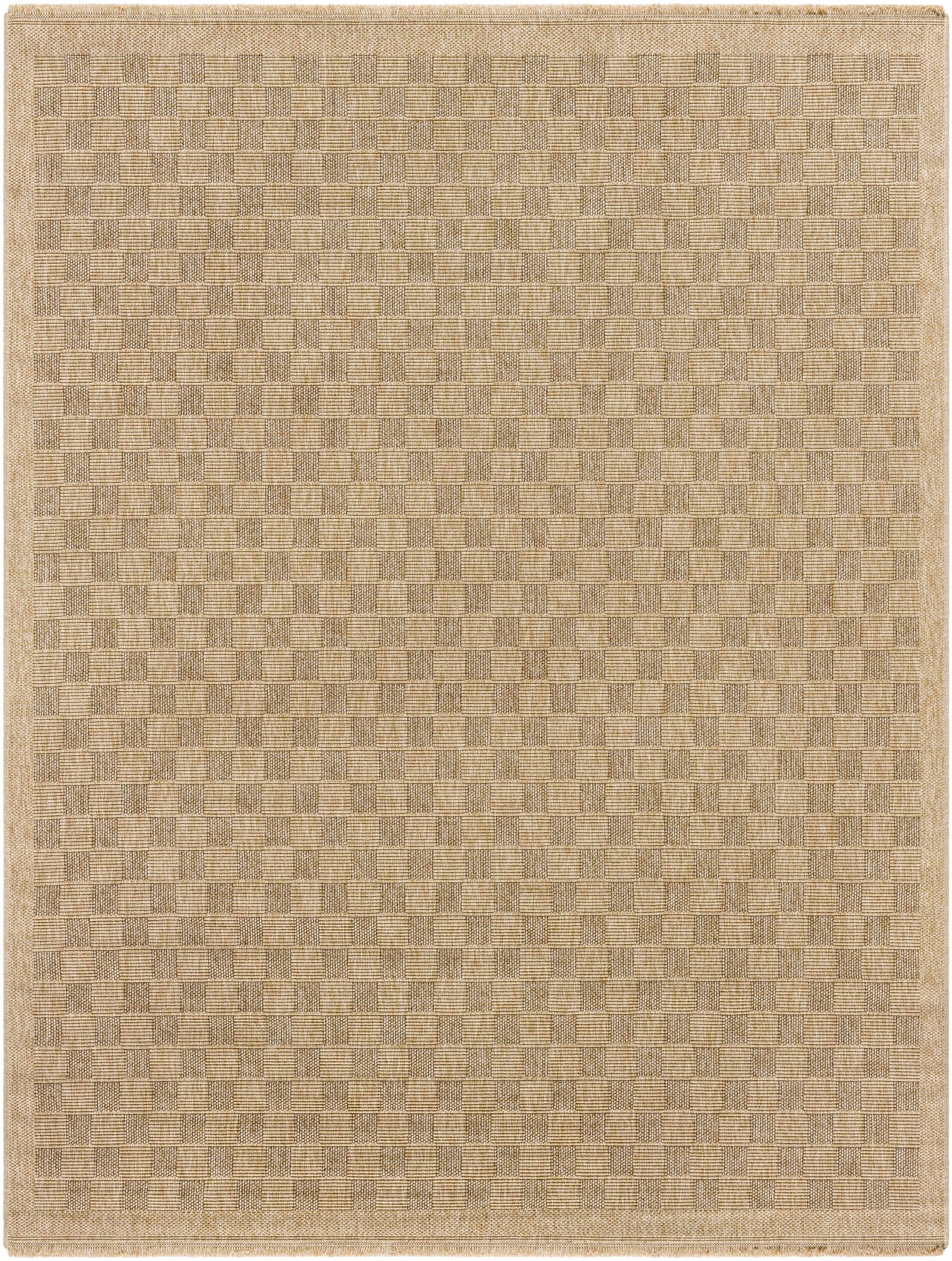 Jurek Beige Checkered Outdoor Area Rug - Ornate Home
