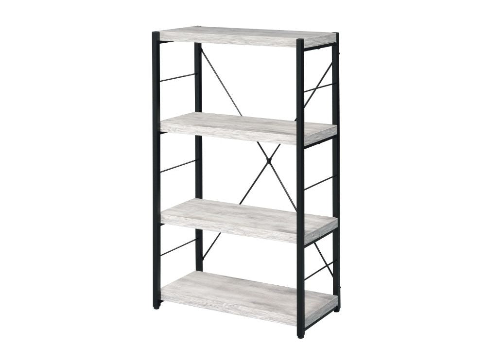 Jurgen Antique White & Black Bookshelf - Ornate Home
