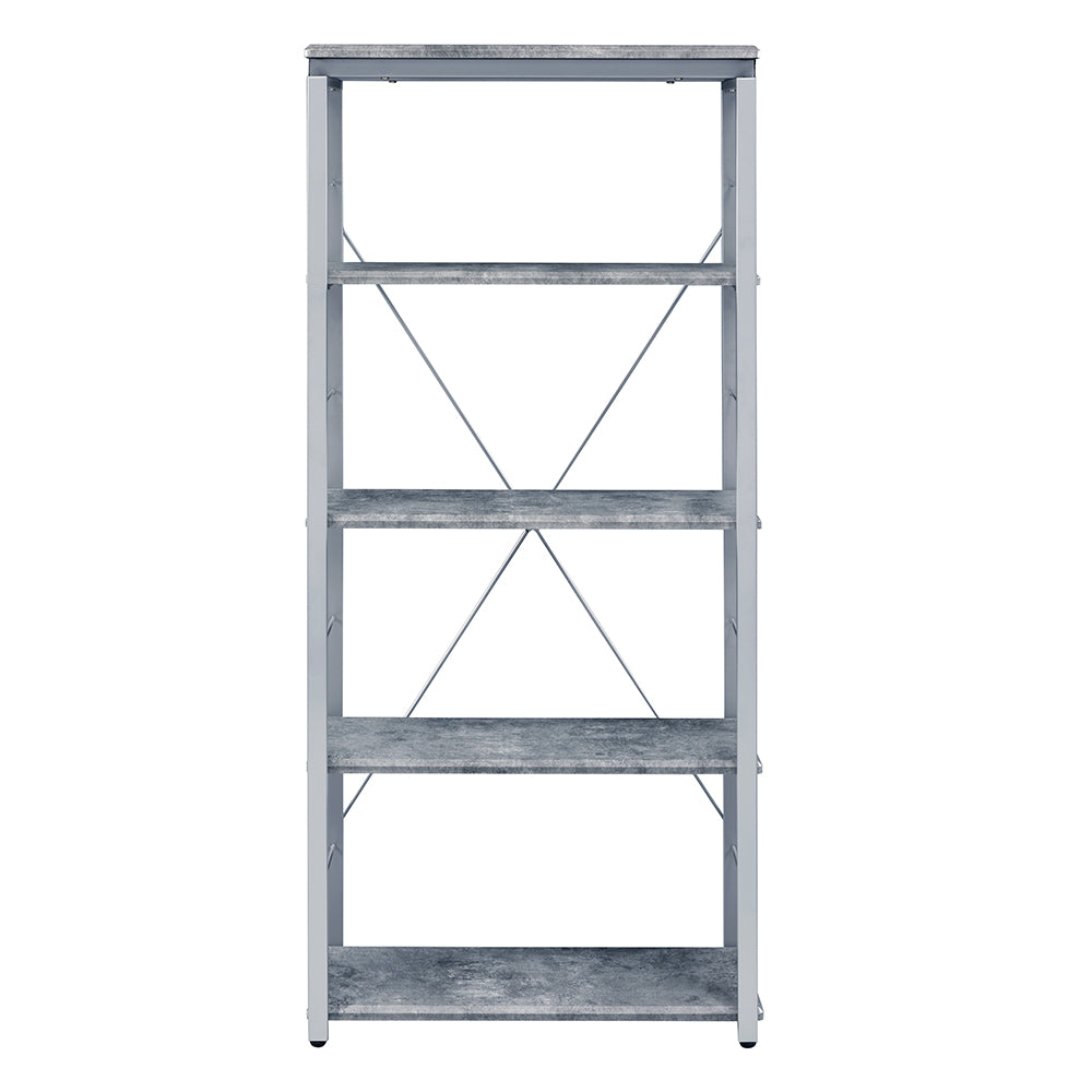 Jurgen Faux Concrete & Silver Bookshelf - Ornate Home