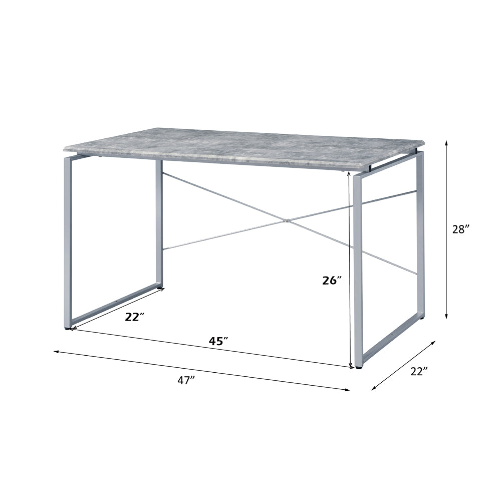 Jurgen Faux Concrete & Silver Desk - Ornate Home