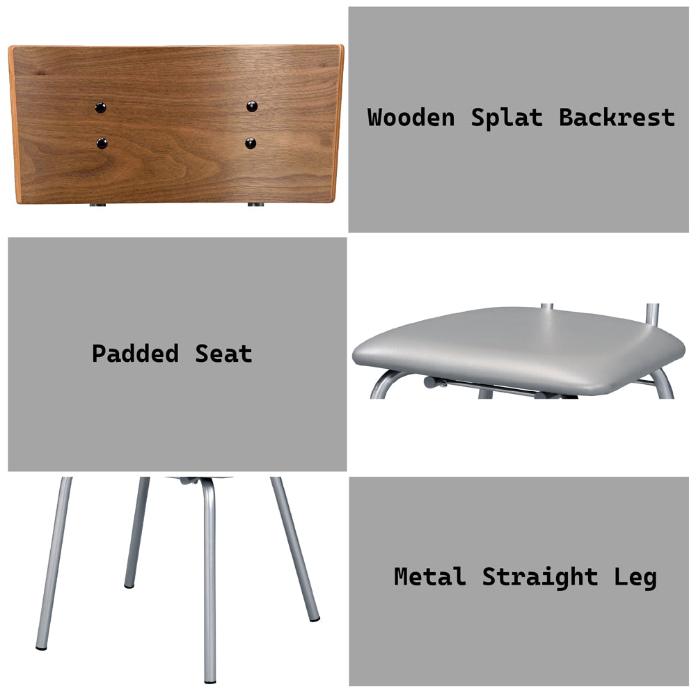 Jurgen PU & Silver Side Chair - Ornate Home