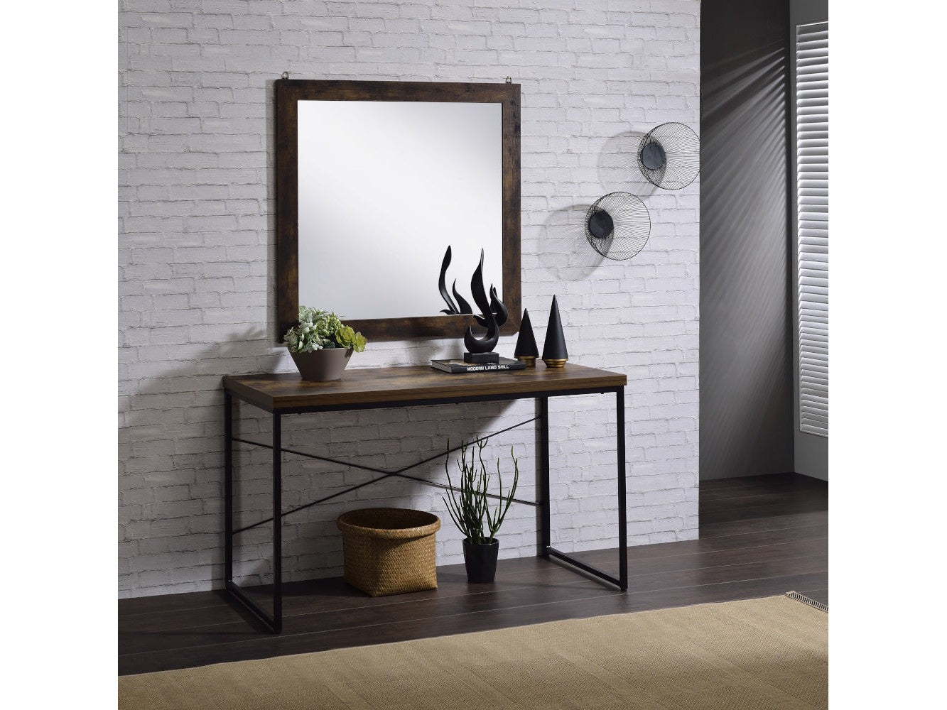 Juvanth Rustic Oak Bedroom Mirror - Ornate Home