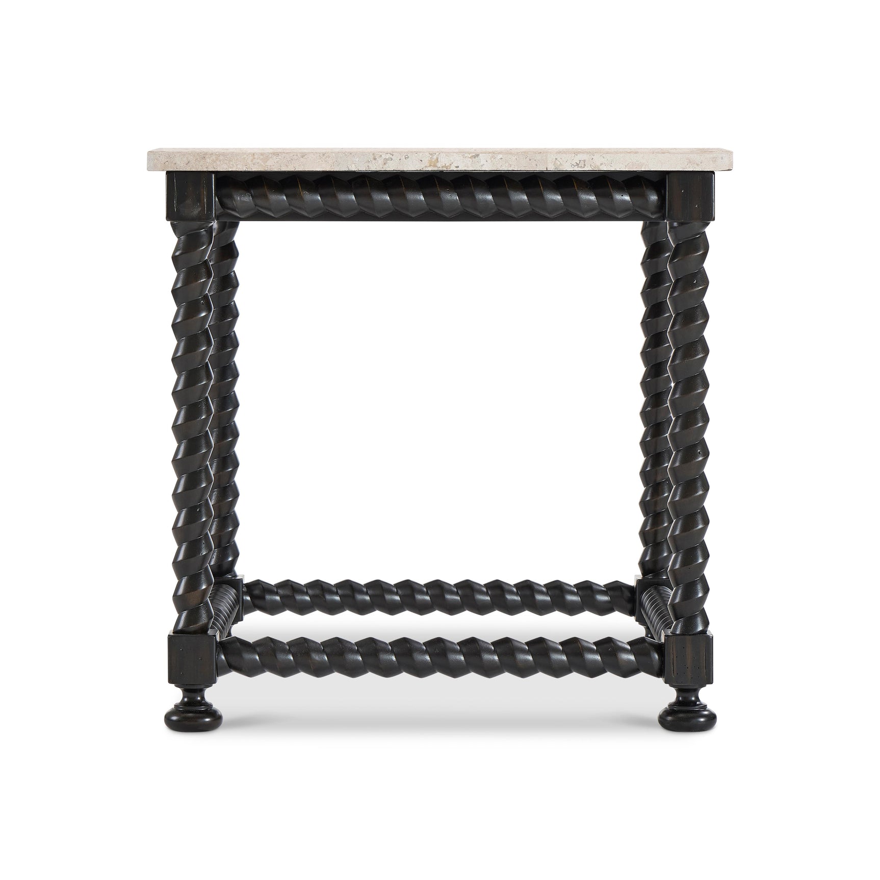 Cordova White/Beige Marble Side Table