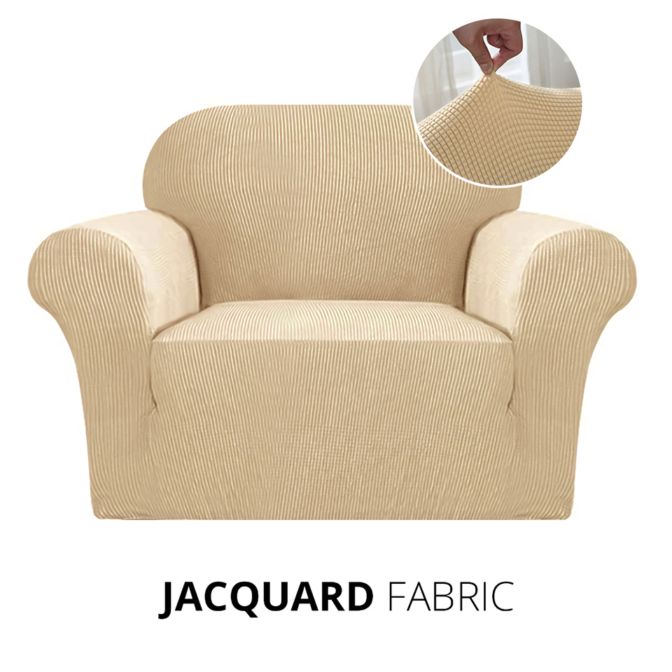 KAS Armchair Cover 4-Styles Elastic Sofa Cover Couch Covers for Living Room Stretchable Slipcover for Chairs - 1 Seater Chair Slip Cover - Ornate Home