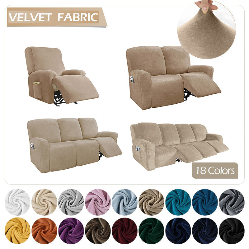 KAS Elastic Recliner Sofa Cover in Velvet Fabric - Fits 1/2/3/4 Seats - Ideal for Lazy Boy Recliner Chairs - Ornate Home