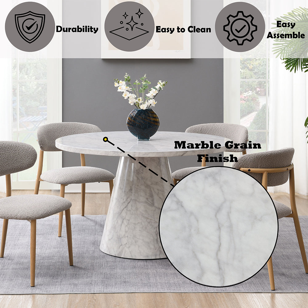 Kacey Engineered Stone Round Dining Table - Ornate Home