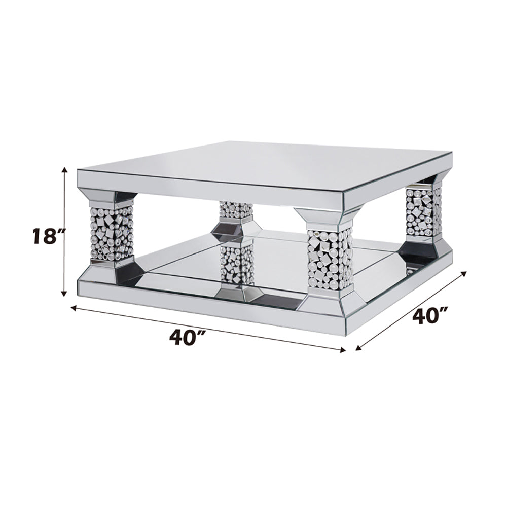 Kachina Mirrored & Faux Gems Coffee Table - Ornate Home