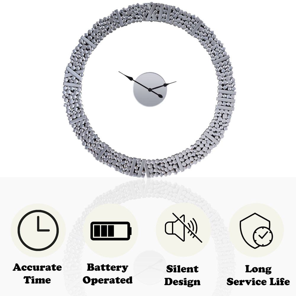 Kachina Mirrored & Faux Gems Wall Clock - Ornate Home