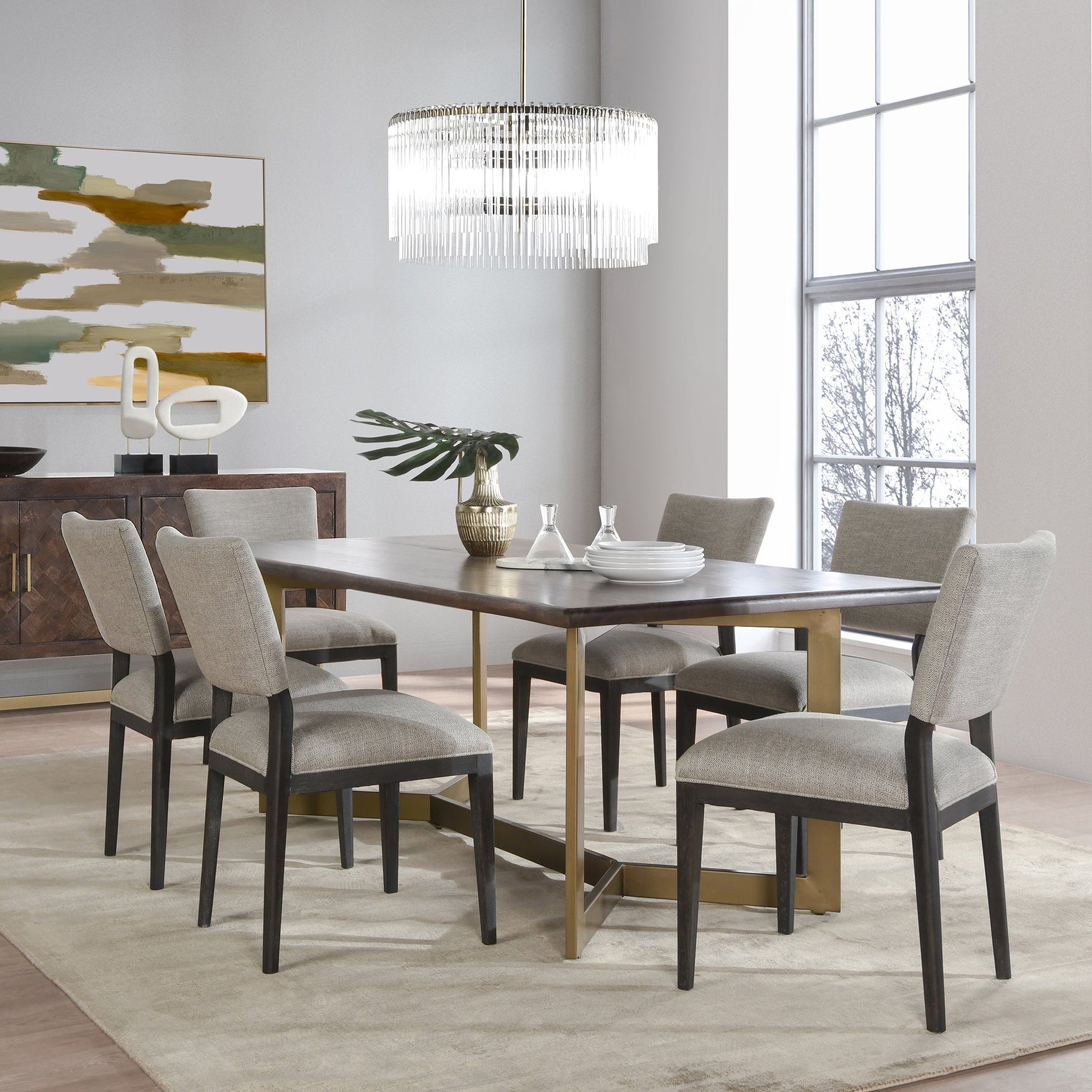 Kade Bark Brown Dining Table - Ornate Home