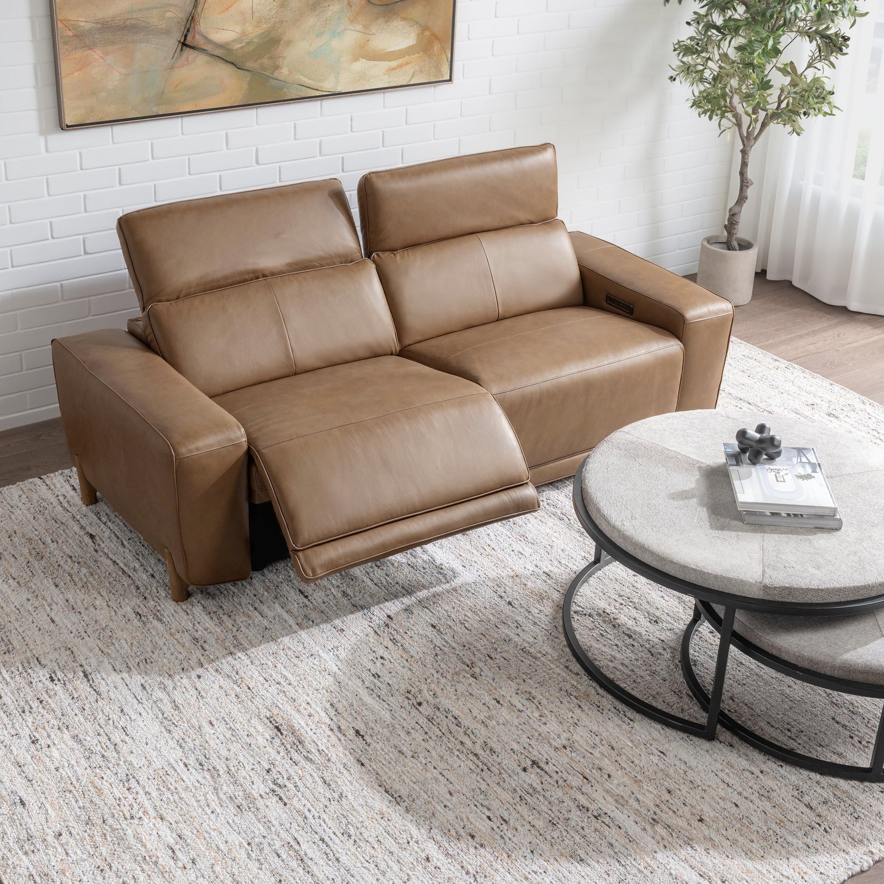 Kadon Tan Reclining Sofa - Ornate Home