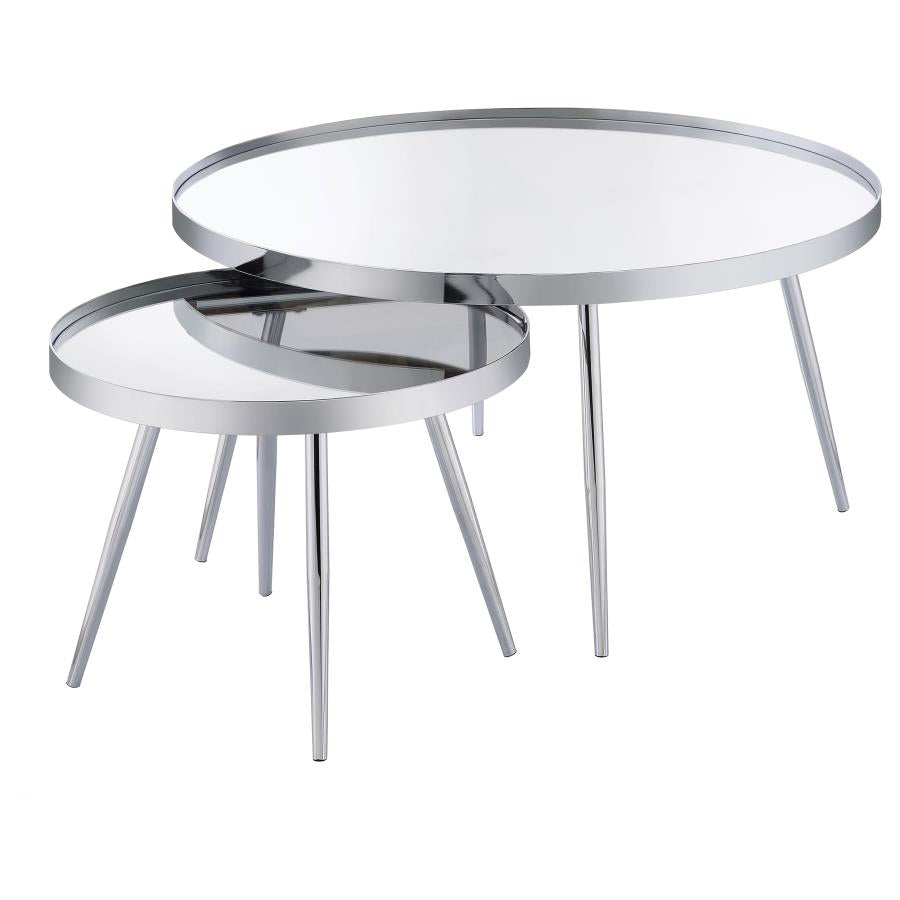 Kaelyn Chrome Nesting Coffee Tables - Ornate Home