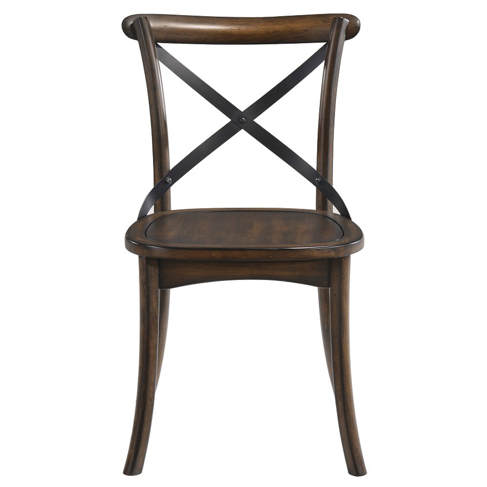 Kaelyn Side Chair in Dark Oak and Black (Set of 2) 73032 - Ornate Home