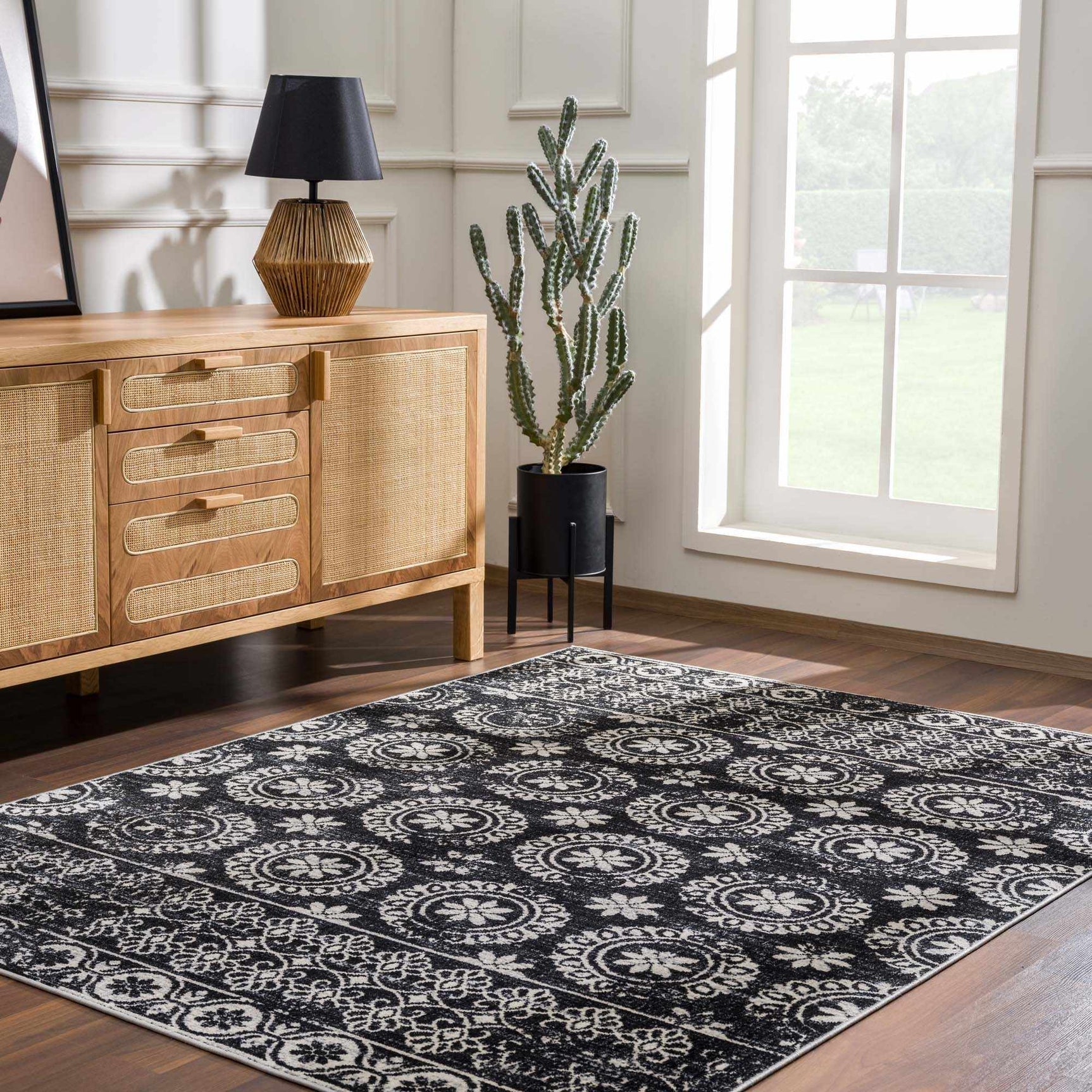 Kahraman Black & White Washable Rug - Clearance - Ornate Home