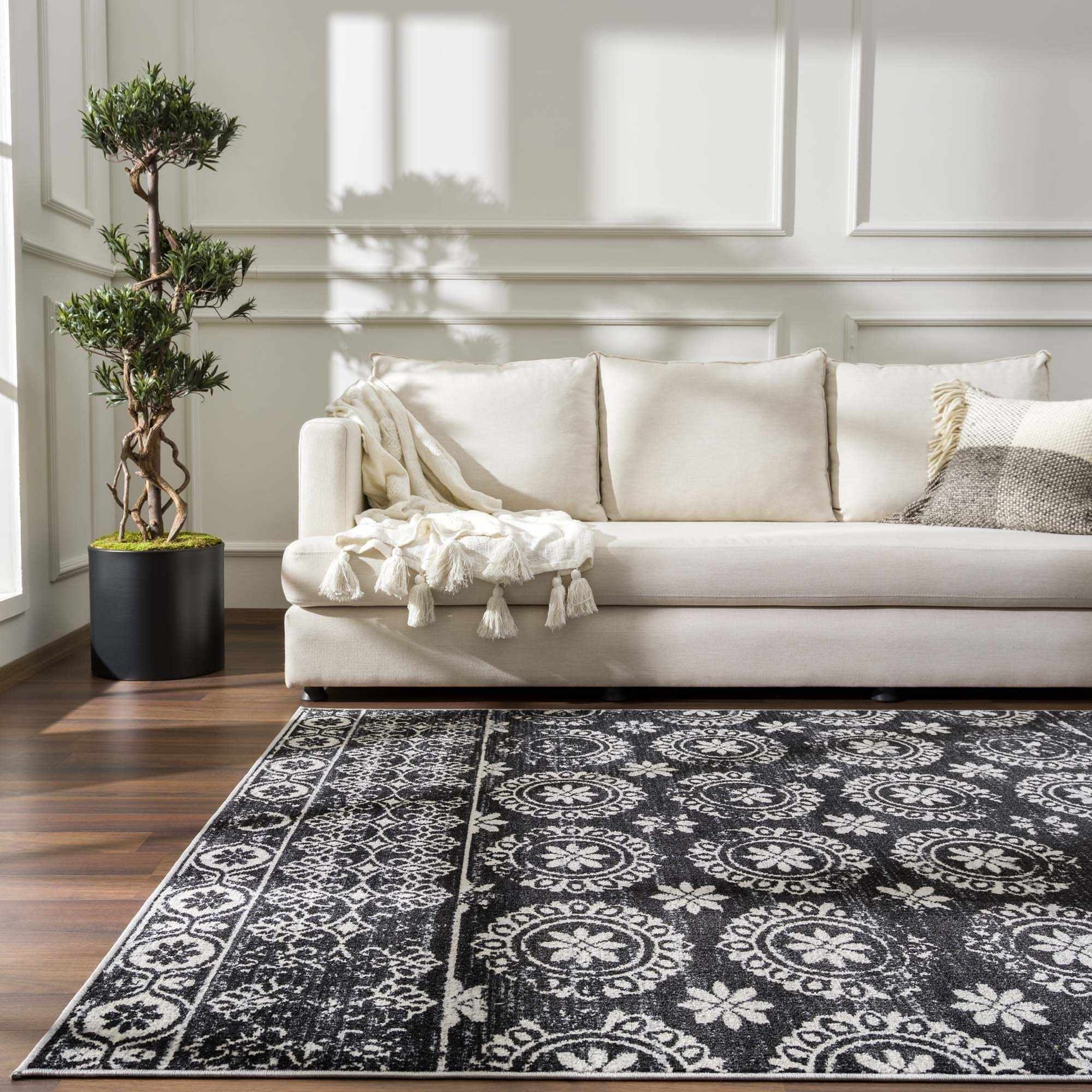 Kahraman Black & White Washable Rug - Clearance - Ornate Home