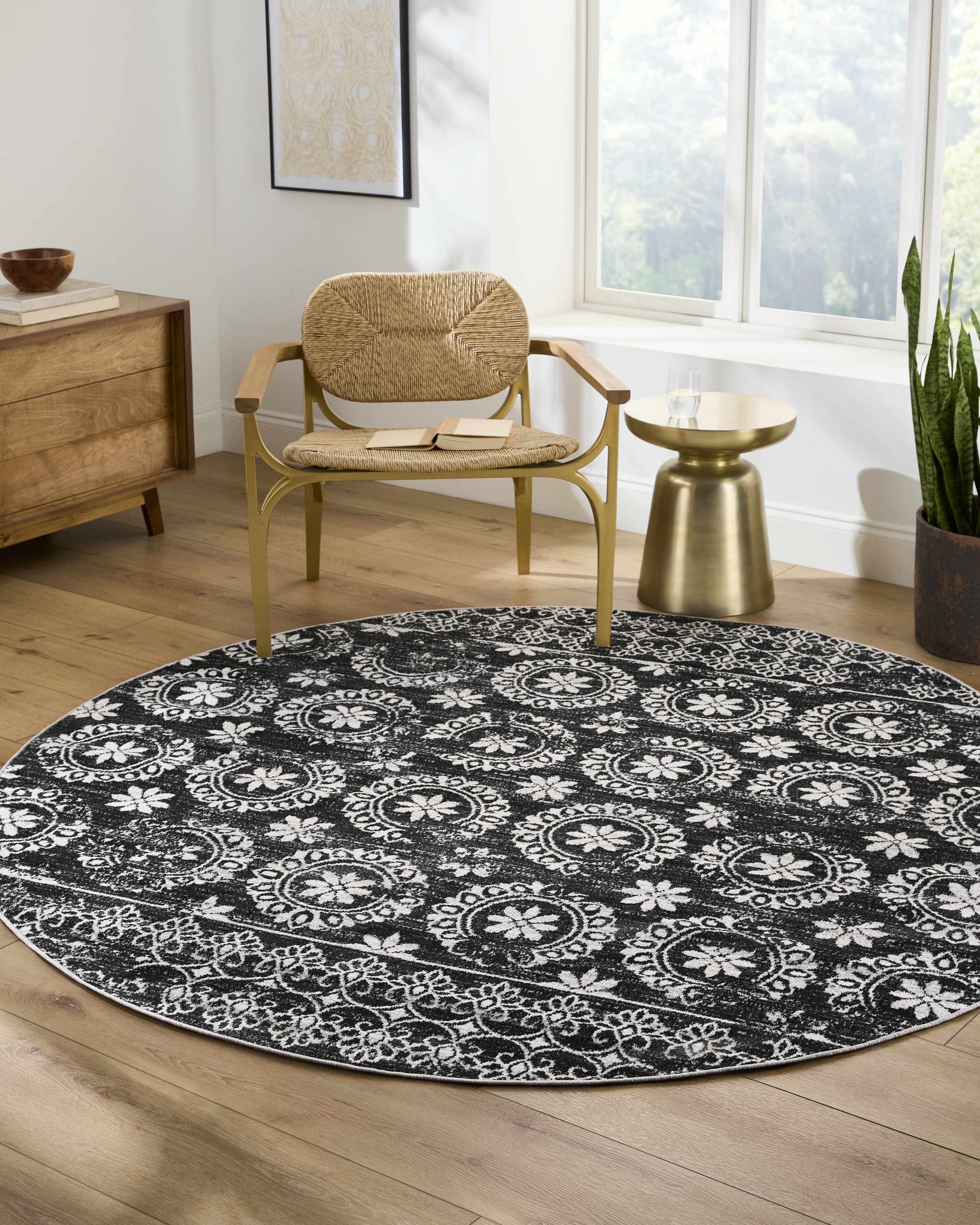 Kahraman Black & White Washable Rug - Clearance - Ornate Home