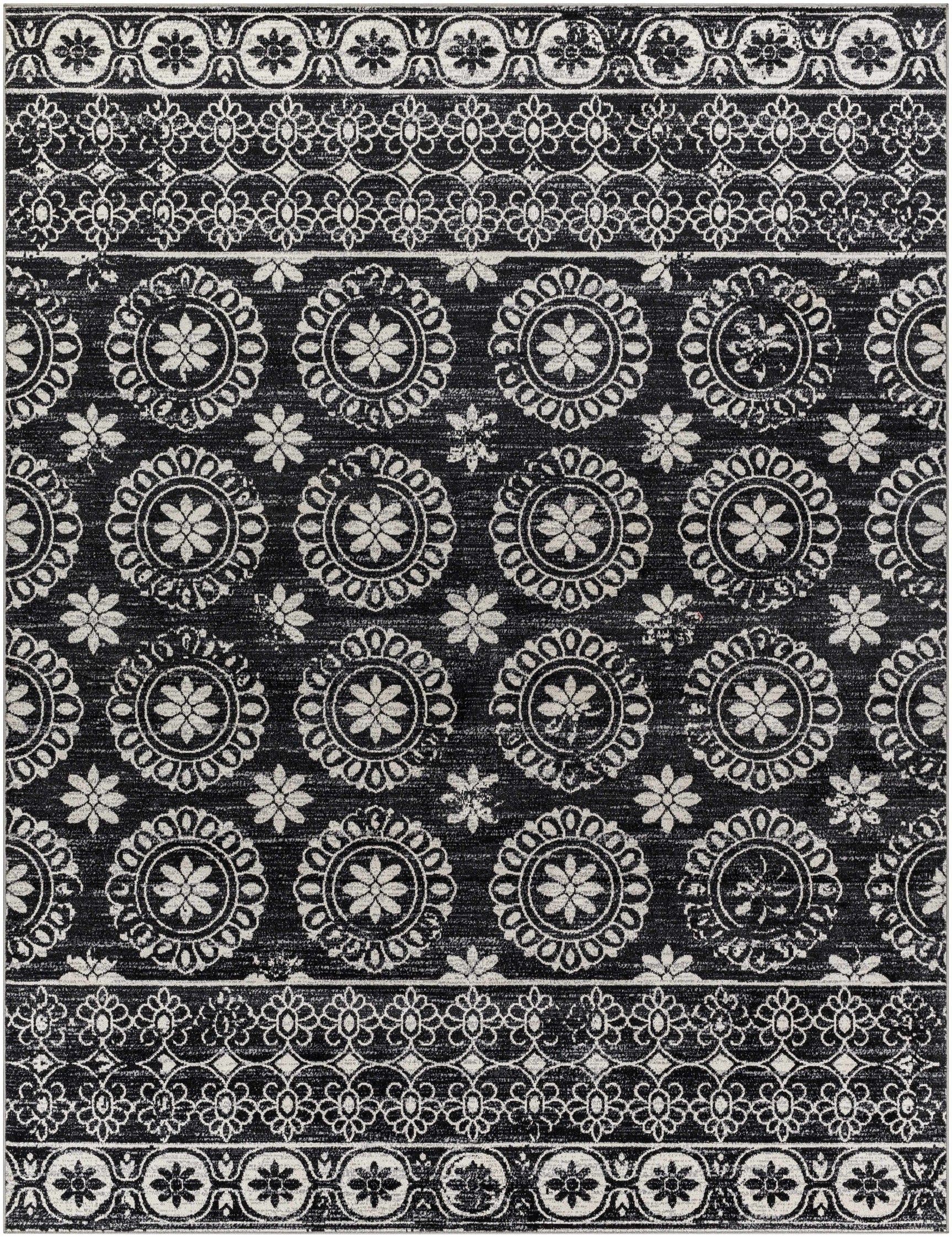 Kahraman Black & White Washable Rug - Clearance - Ornate Home