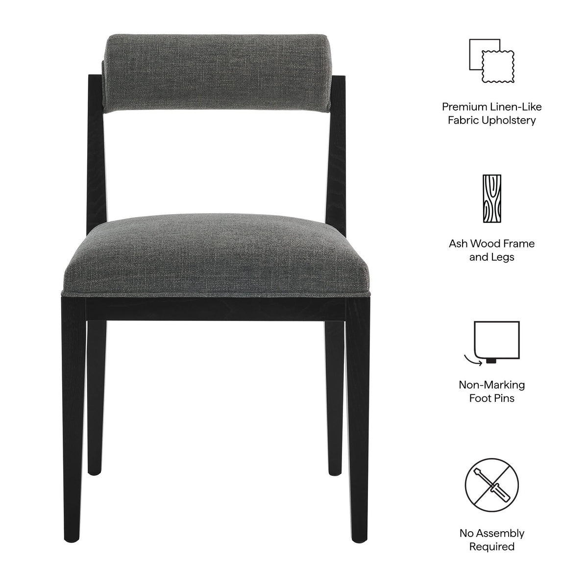 Kai Charcoal Fabric Dining Chair (Set of 2) - Ornate Home