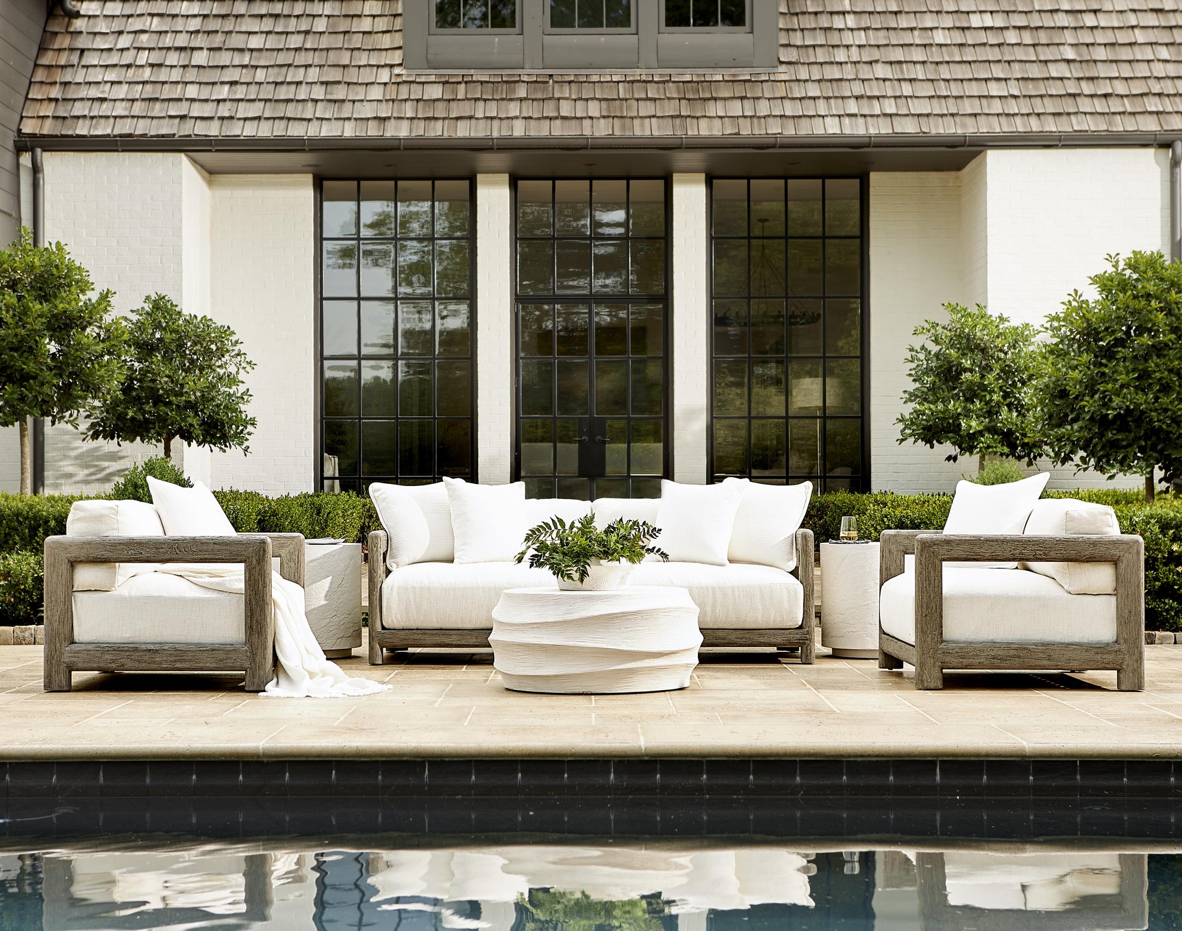 Kai White Outdoor Cocktail Table - Ornate Home