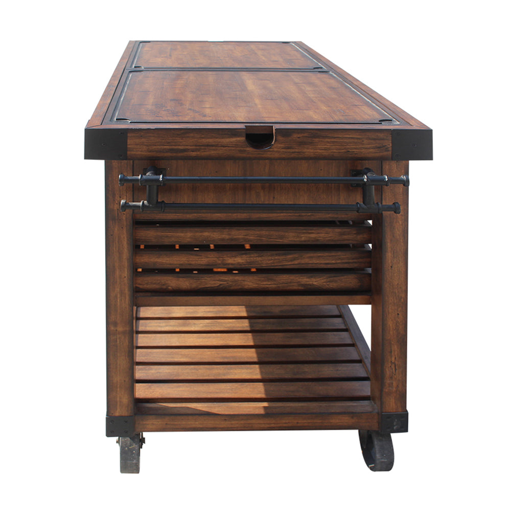 Kaif Distressed Chestnut Kitchen Cart - Ornate Home