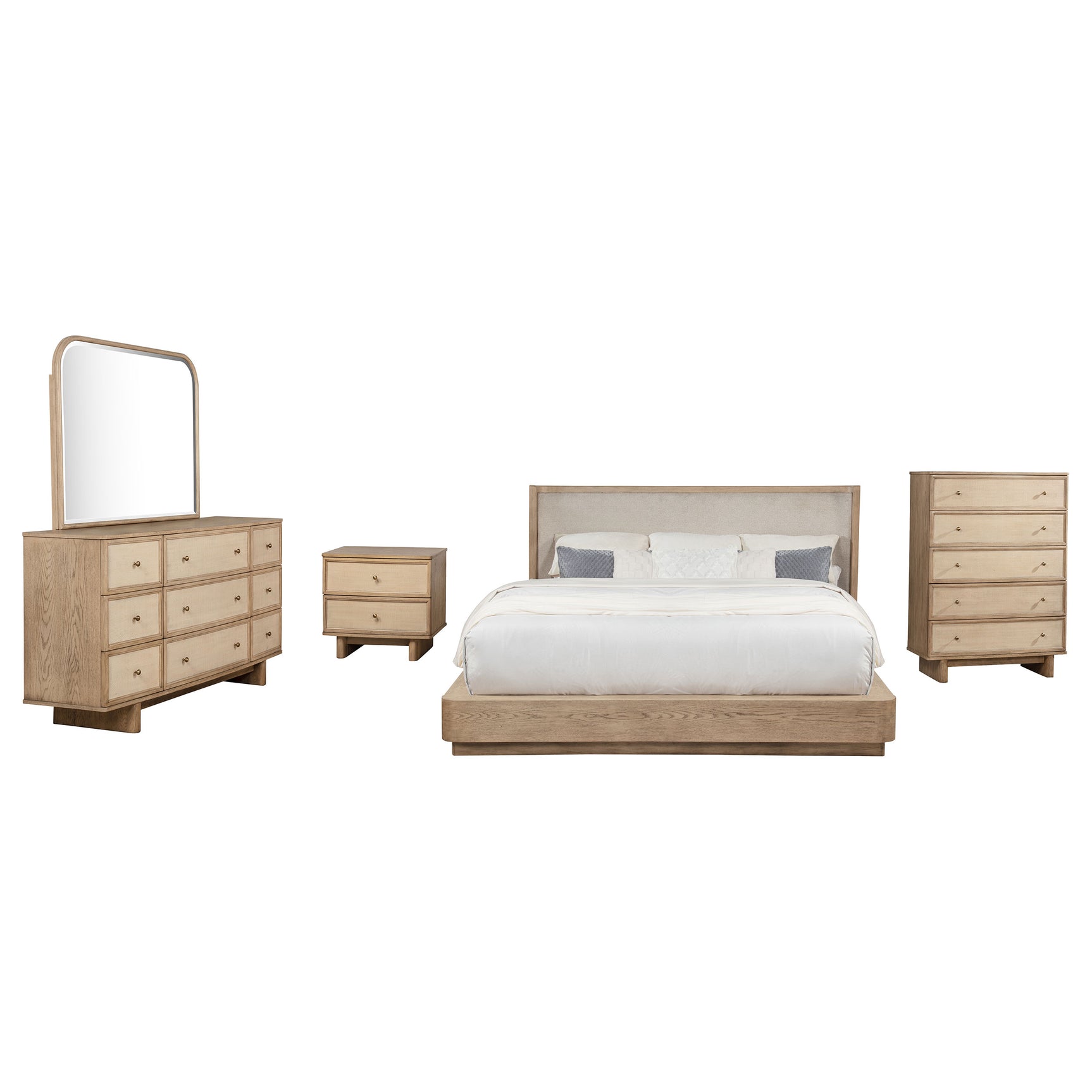 Kailani Beige Oak 5-piece California King Bedroom Set - Ornate Home
