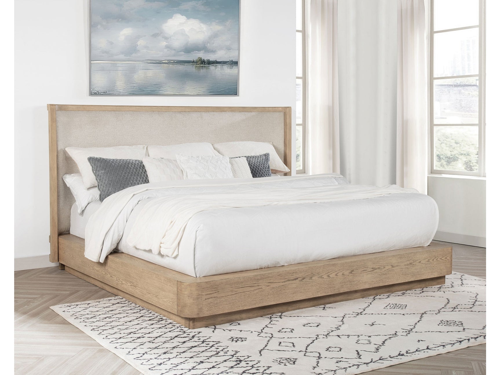 Kailani Beige Oak California King Panel Bed - Ornate Home
