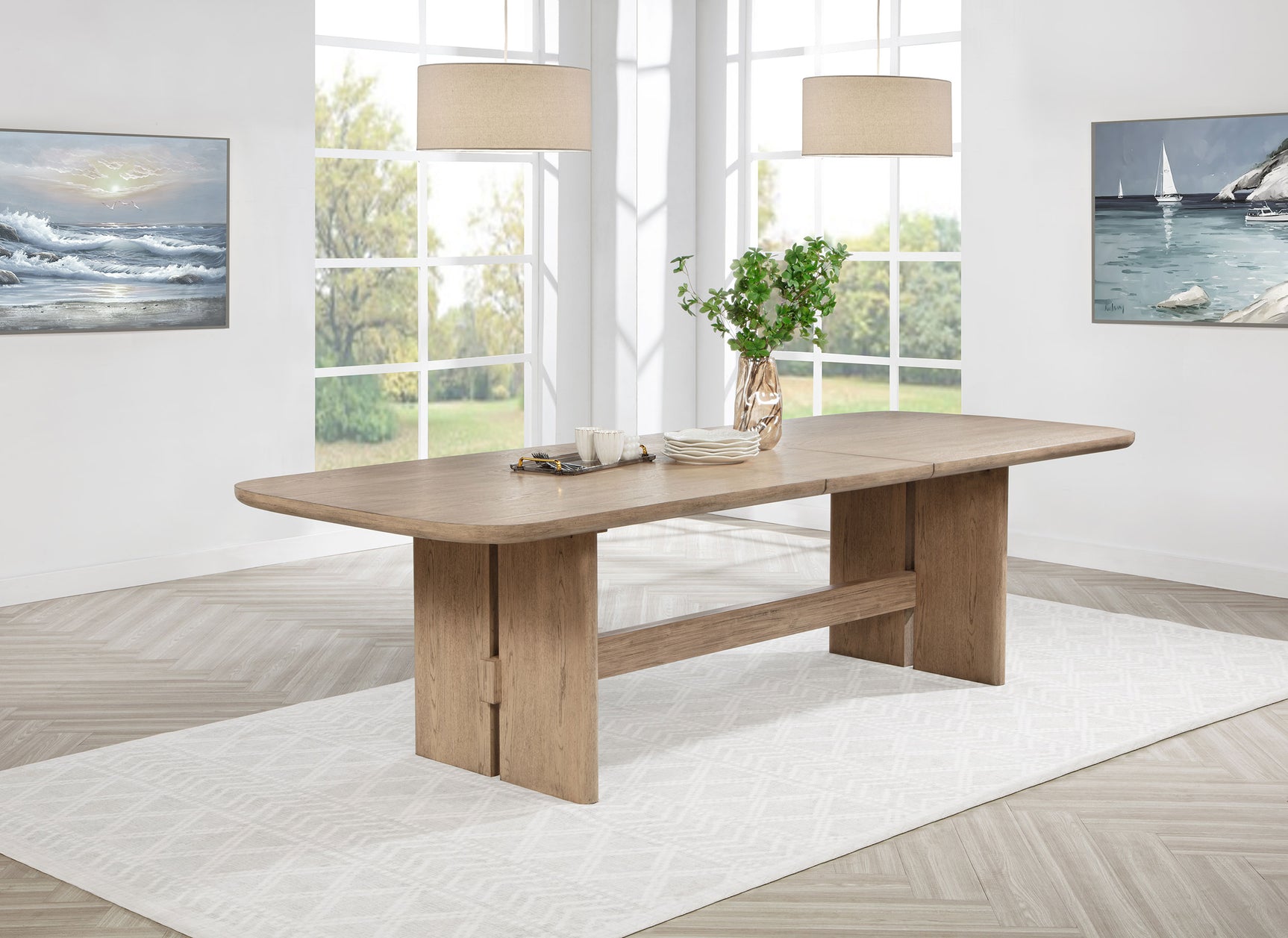 Kailani Beige Oak Dining Room Table - Ornate Home