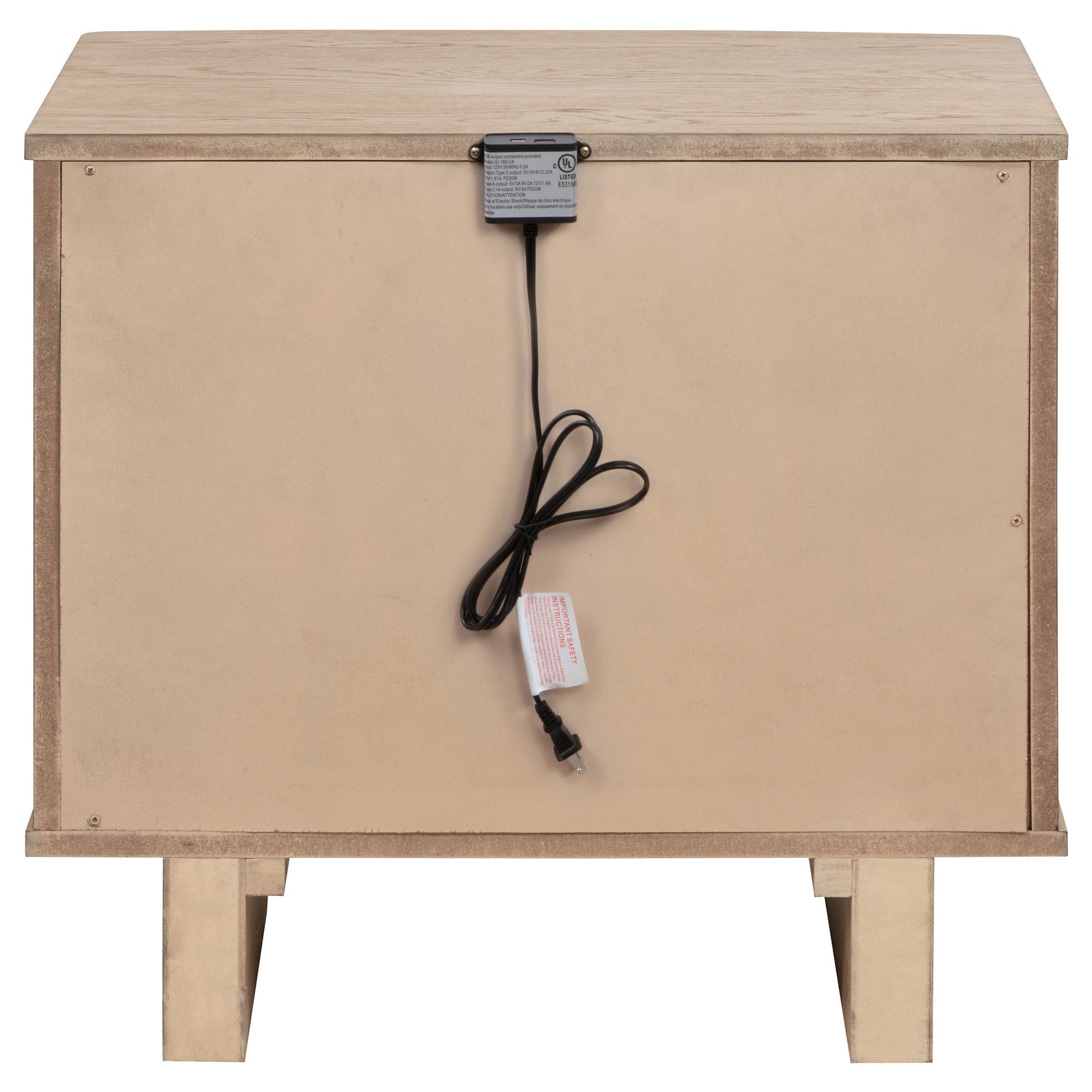 Kailani Beige Oak Nightstand - Ornate Home
