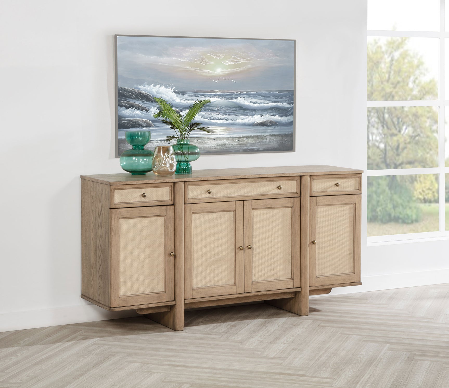 Kailani Beige Oak Sideboard - Ornate Home