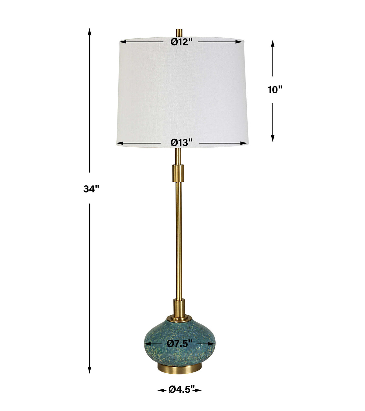 Kaimana Aged Blue Buffet Lamp - Ornate Home