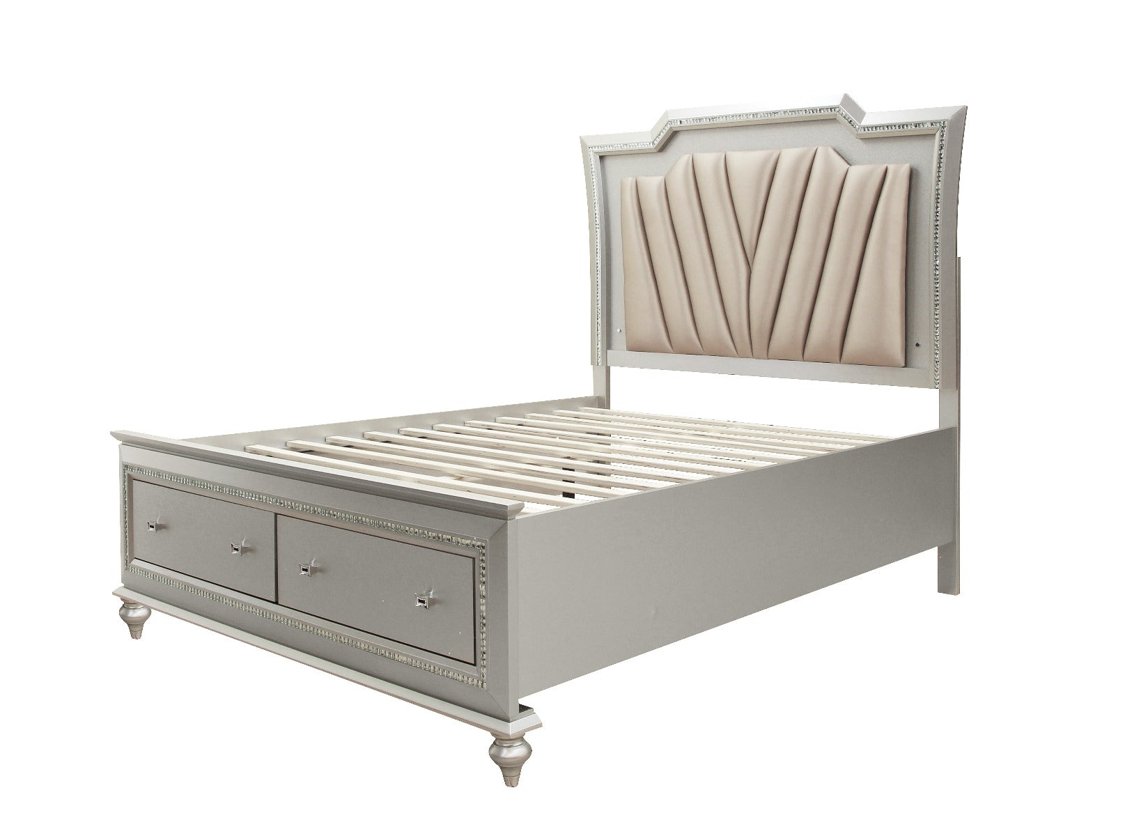 Kaitlyn King Storage Bed in Champagne - Ornate Home