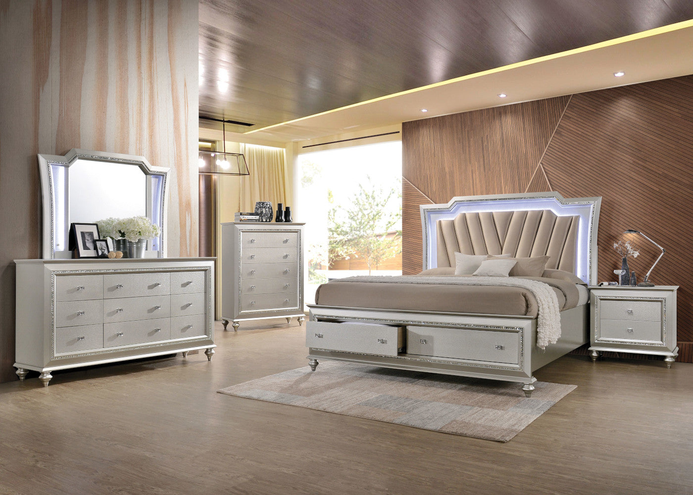 Kaitlyn LED & Champagne Mirror - Ornate Home