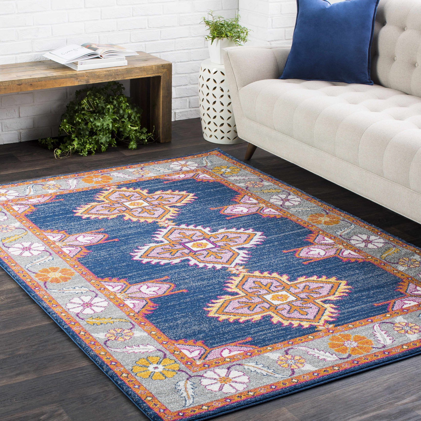 Kaitlyn Navy Area Rug - Ornate Home