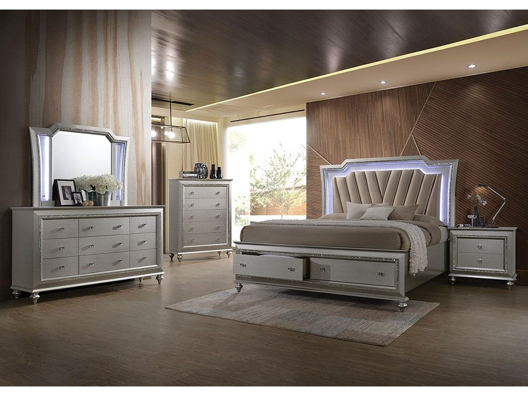 Kaitlyn Queen Storage Bed in Champagne - Ornate Home