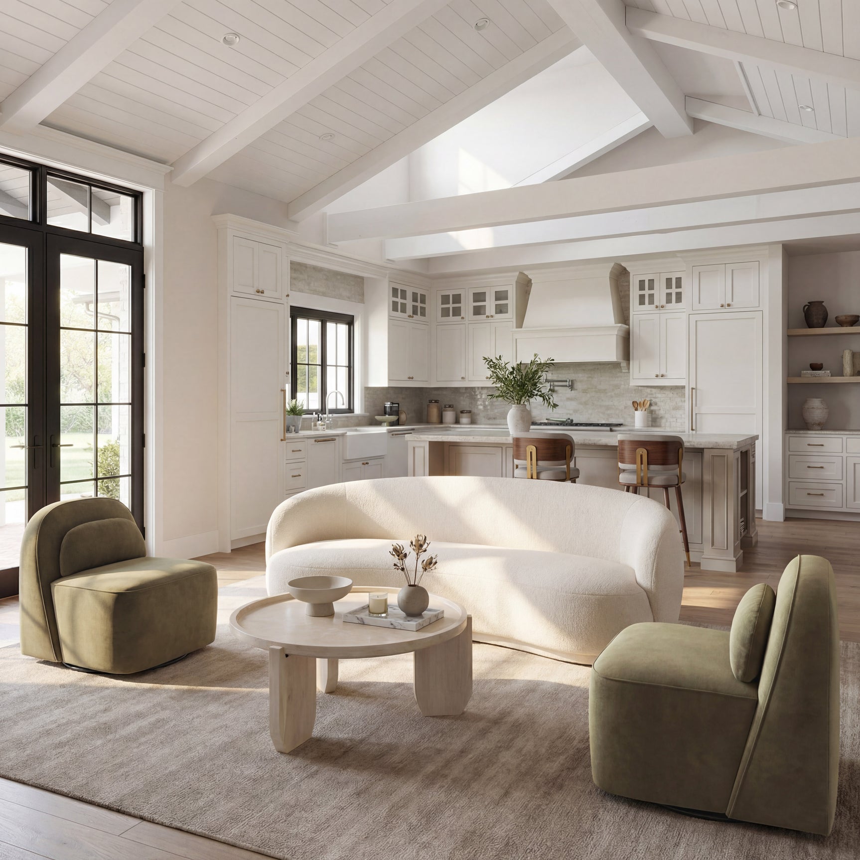 Kakao Olive Brown Swivel Chair