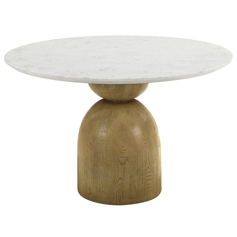 Kala Natural/Oak Round Dining Table W/Marble - Ornate Home