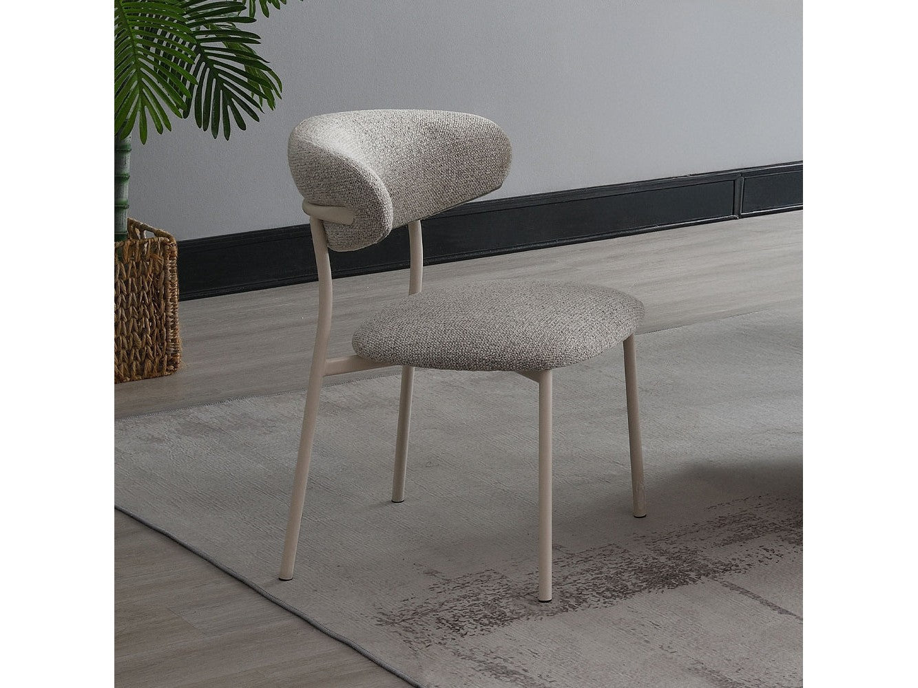 Kalam Gray & Beige Side Chair (Set of 2) - Ornate Home