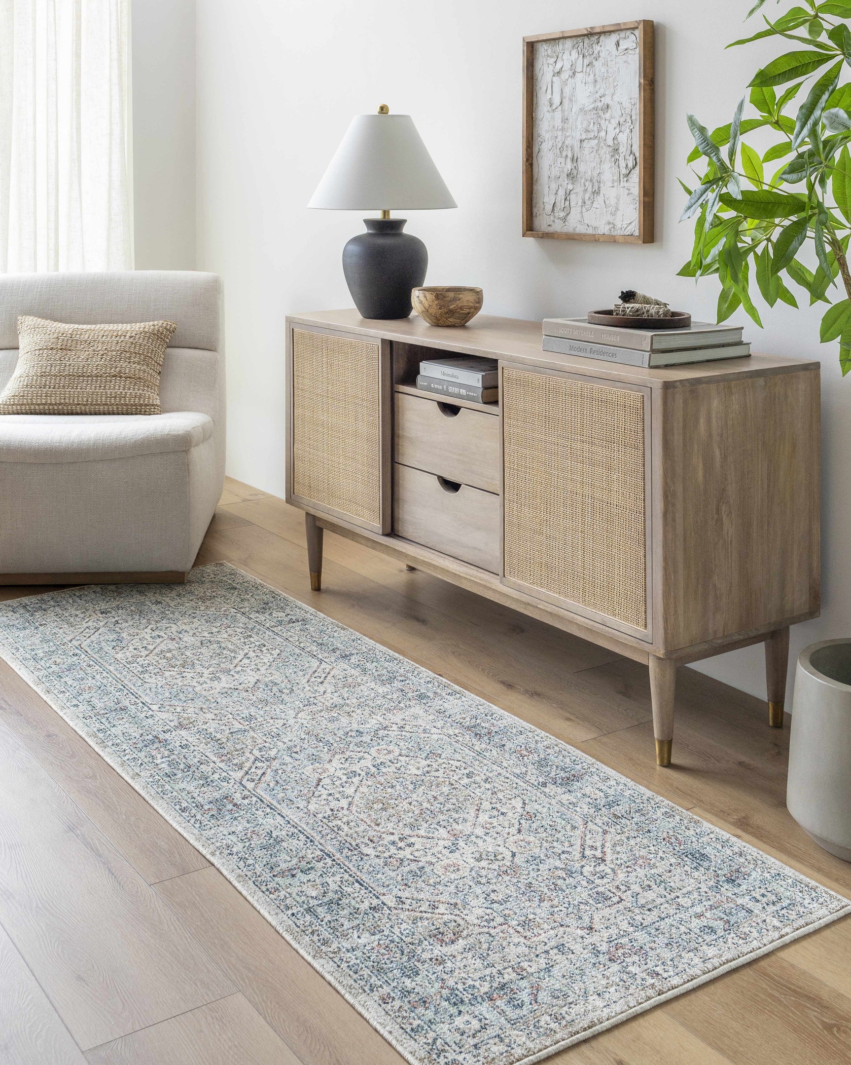 Kalei Beige & Blue Area Rug - Clearance - Ornate Home