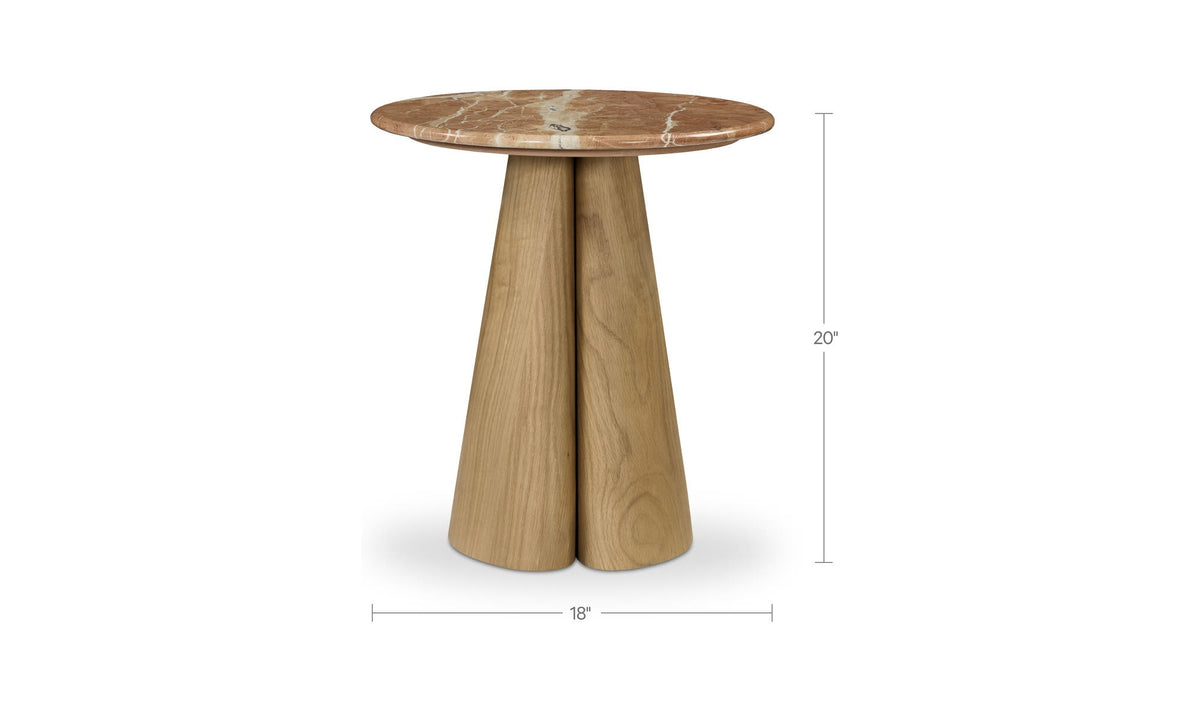 Kaleta Rosso Alicante Marble Side Table - Ornate Home